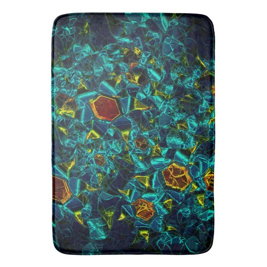 Tapis De Bain Flor virtuel em azul gradiente, estilhaçada (devant Vertical)