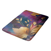 Tapis De Bain Floraison dorée – Composition florale abstraite (Angle)