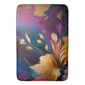 Tapis De Bain Floraison dorée – Composition florale abstraite (devant Vertical)