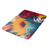 Tapis De Bain Floraison radieuse – Expression florale abstraite  (Angle)