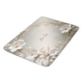 Tapis de bain floral blanc orné (Angle)