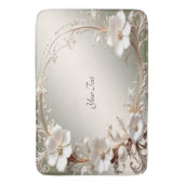 Tapis de bain floral blanc orné (devant Vertical)