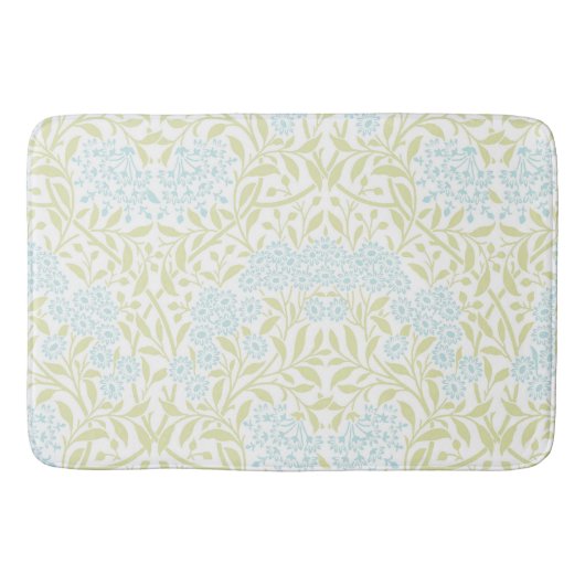 Tapis De Bain Floral bleu-clair et vert (Devant)