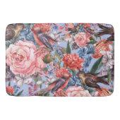 Tapis De Bain Floral Blue Arrière - plan Roses Hyacinth Fleurs s (Devant)