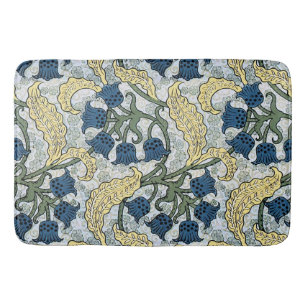 Tapis De Bain Floral Blue Flowers Lily Valley Répétition