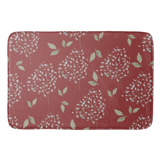 Tapis De Bain Floral Crimson et Sage (Devant)