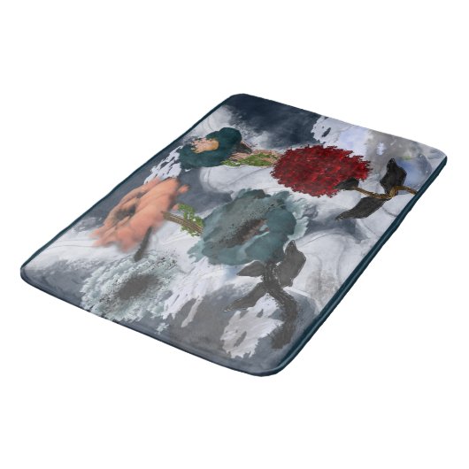 Tapis De Bain Floral d'art Abstrait (Angle)