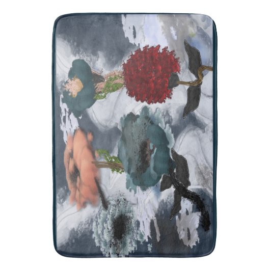 Tapis De Bain Floral d'art Abstrait (devant Vertical)