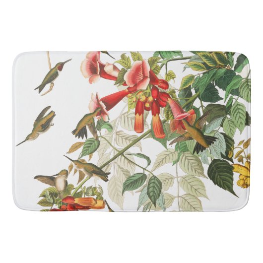 Tapis de bain floral de faune d'oiseaux de colibri (Devant)
