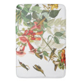 Tapis de bain floral de faune d'oiseaux de colibri (devant Vertical)