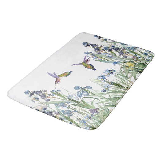 Tapis de bain floral de jardin de colibris et de (Angle)
