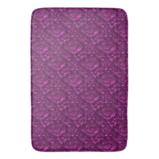Tapis De Bain Floral de luxe rose Damask (devant Vertical)