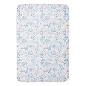 Tapis De Bain Floral design boho block print blue pink girly (devant Vertical)