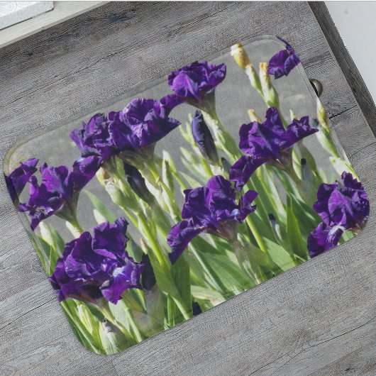 Tapis De Bain Floral d'Irises violettes profondes