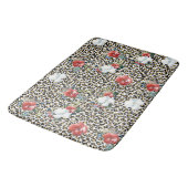 Tapis De Bain Floral Empreinte de léopard or (Angle)