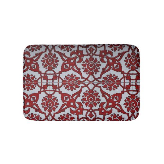 Tapis De Bain Floral en céramique rouge turque (Devant)