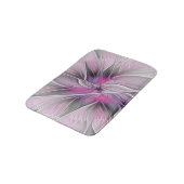 Tapis De Bain Floral Fractal Modern Abstract Flower Pink Gray (Angle)