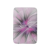 Tapis De Bain Floral Fractal Modern Abstract Flower Pink Gray (Devant (Vertical))