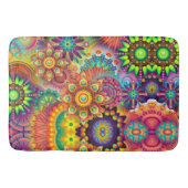 Tapis De Bain Floral Mandala Collage psychédélique (Devant)