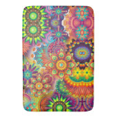 Tapis De Bain Floral Mandala Collage psychédélique (devant Vertical)