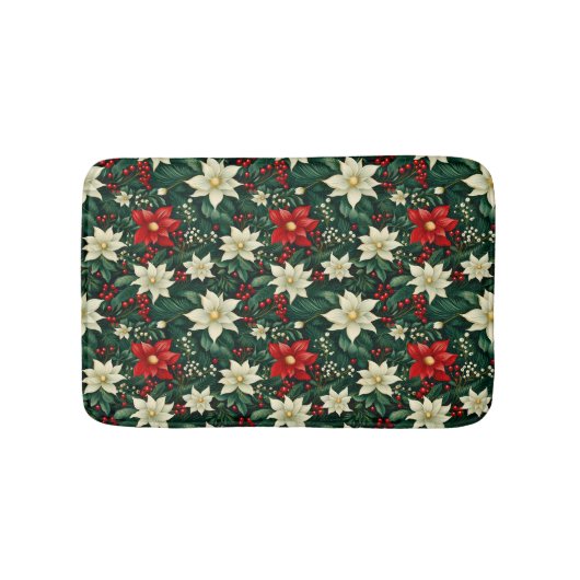 Tapis De Bain Floral Motif de Noël (Devant)