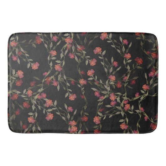 Tapis De Bain Floral noir foncé (Devant)