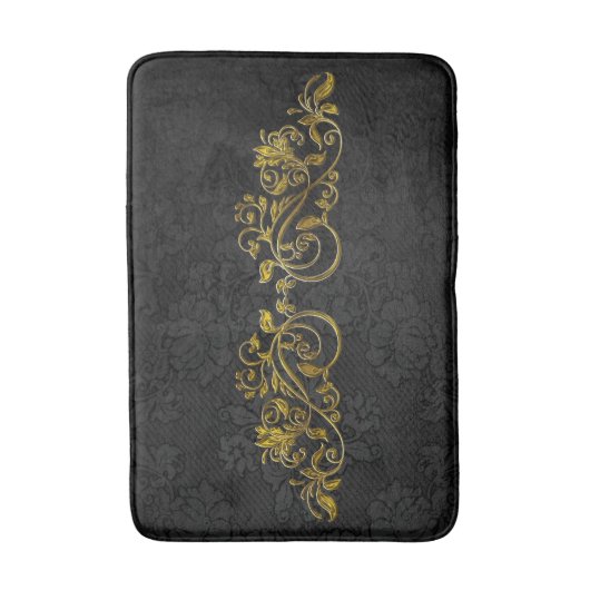 Tapis De Bain Floral or (Devant (Vertical))
