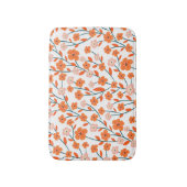 Tapis De Bain Floral Orange Pastel Blanc sans couture (Devant (Vertical))