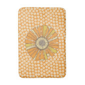 Tapis de bain floral orange rétro (Devant (Vertical))