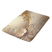 Tapis de bain floral orné doré (Angle)