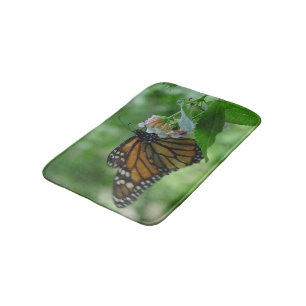 Tapis de bain floral papillon monarque