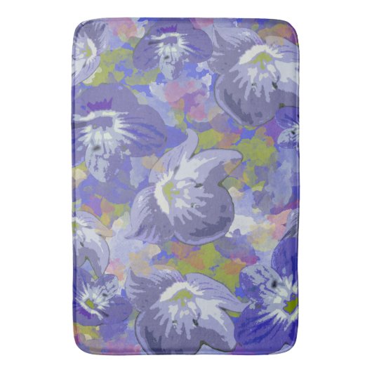 Tapis De Bain Floral pourpre (devant Vertical)
