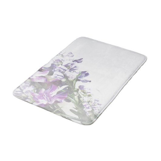 Tapis de bain floral pourpre (Angle)