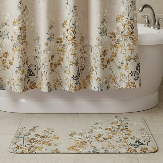 Tapis De Bain floral prairie ambre