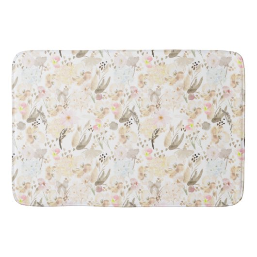 Tapis De Bain Floral rose crème (Devant)