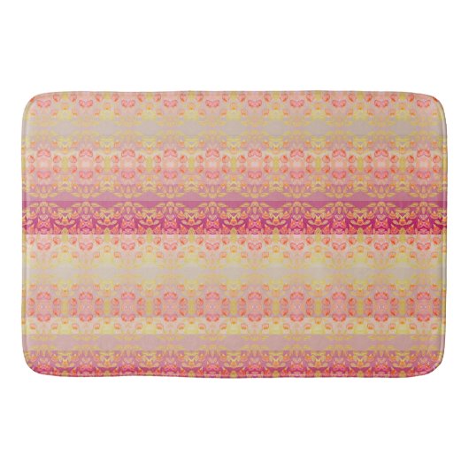 Tapis De Bain Floral Rose Et Peach (Devant)