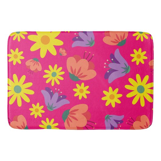 Tapis De Bain Floral rose mou (Devant)