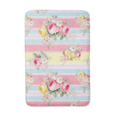 Tapis De Bain Floral rose rayé (Devant (Vertical))
