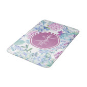 Tapis De Bain Floral succulent pourpre et bleu élégant avec le (Angle)