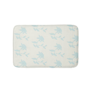Tapis De Bain Floral vintage Fleurs Bleues Bleues Claires Mat