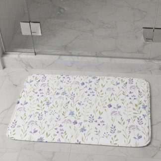 Tapis de bain floral violet