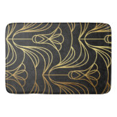 Tapis De Bain Flore Art Déco. Noir et or (Devant)