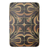 Tapis De Bain Flore Art Déco. Or et violet foncé (devant Vertical)