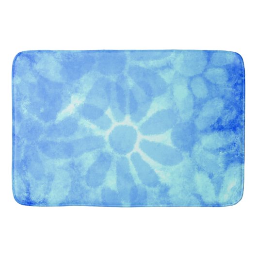 Tapis De Bain Flore Bleu Varié Marguerites Fleurs (Devant)
