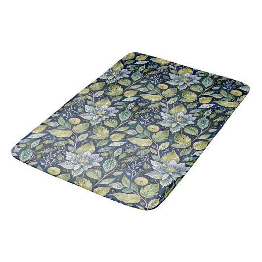 Tapis De Bain Flore bleue Wintry (Angle)