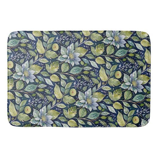 Tapis De Bain Flore bleue Wintry (Devant)