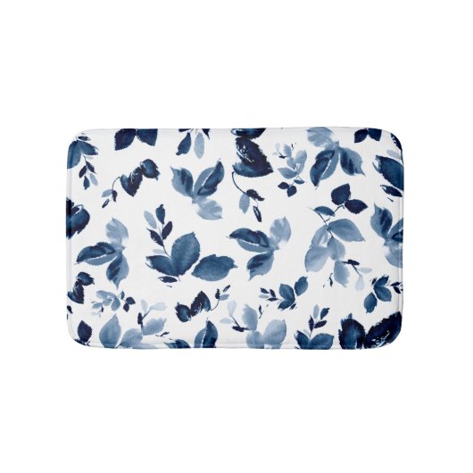 Tapis De Bain Flore botanique bleue (Devant)