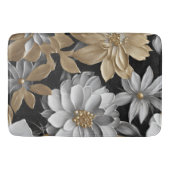 Tapis De Bain Flore d'argent noir (Devant)