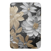 Tapis De Bain Flore d'argent noir (devant Vertical)