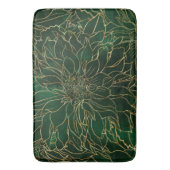 Tapis De Bain Flore dorée et verte Dahlia (devant Vertical)